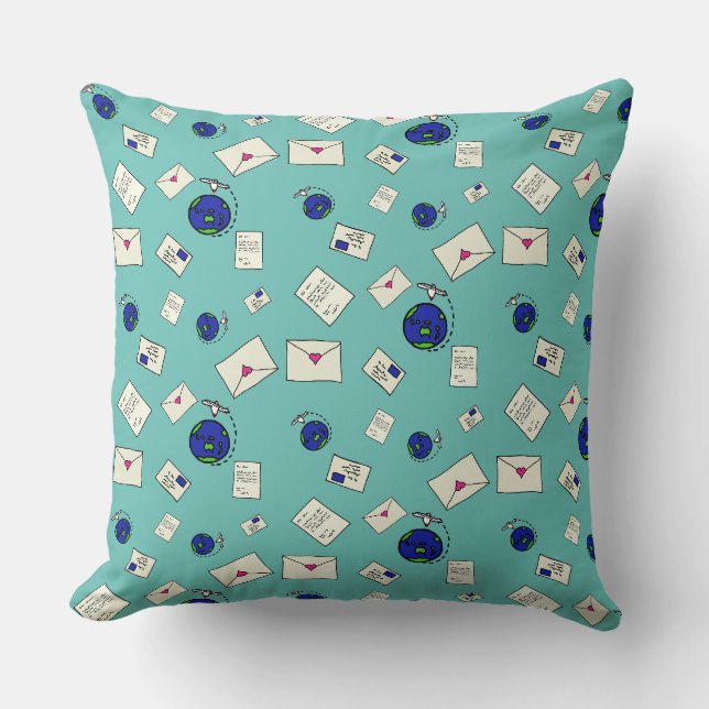 Coussin Courrier autour du monde (Recto)