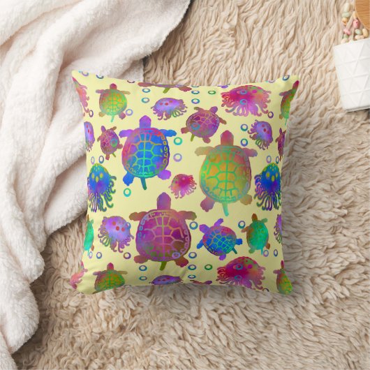 Coussin Course avec tortues pour le petit-déjeuner (Couverture)