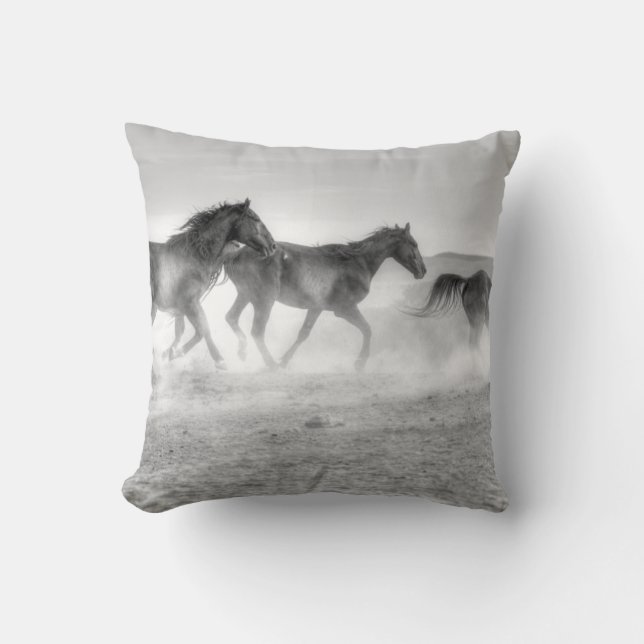 Coussin Course de mustang (Recto)