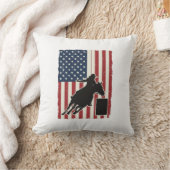 Coussin Course de tonneaux Drapeau américain Conception ve (Couverture)