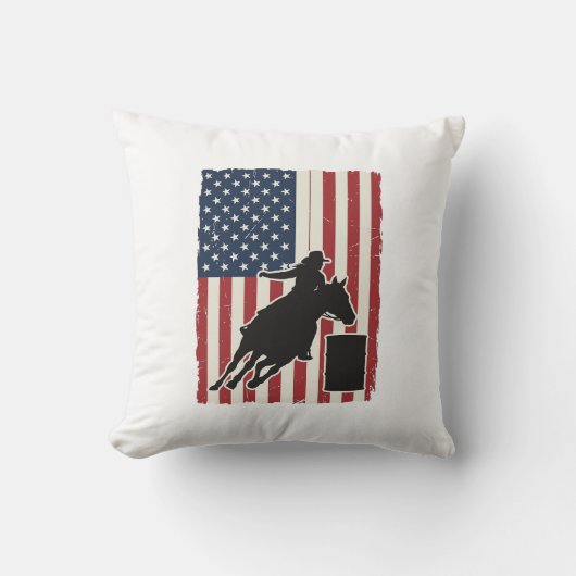Coussin Course de tonneaux Drapeau américain Conception ve (Recto)