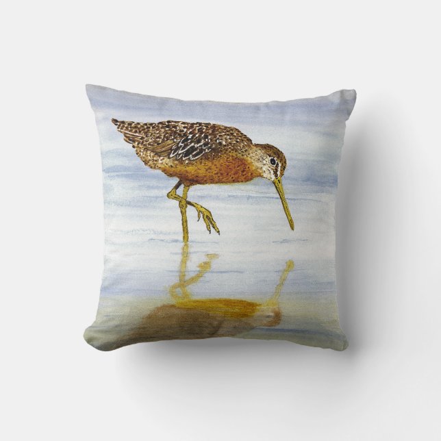 Coussin Court-Affiché de Dowitcher (Recto)