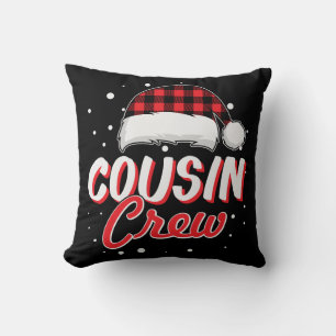 Coussin Cousin Crew Red Plaid Santa Hat Noël