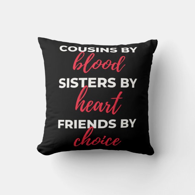 Coussin Cousins By Blood Sisters (Recto)