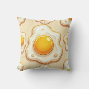 coussin coussin avec motif de gros oeufs frits