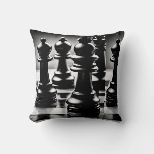 Coussin "Coussin chef-d'oeuvre d'échecs - Élégant tissu Ch