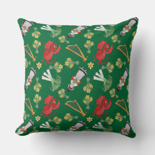 Coussin Coussin, Cushion : Daffodils gallois Dragon Leeks 