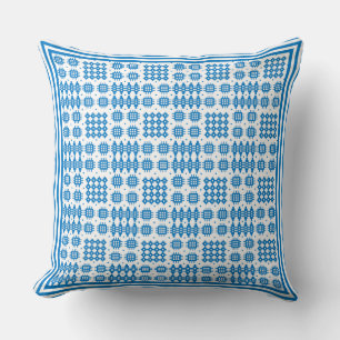 Coussin Coussin, Cushion Welsh Tapestry Motif Bright Blue