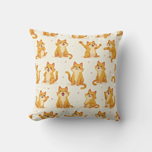 Coussin coussin de chat jaune (Recto)