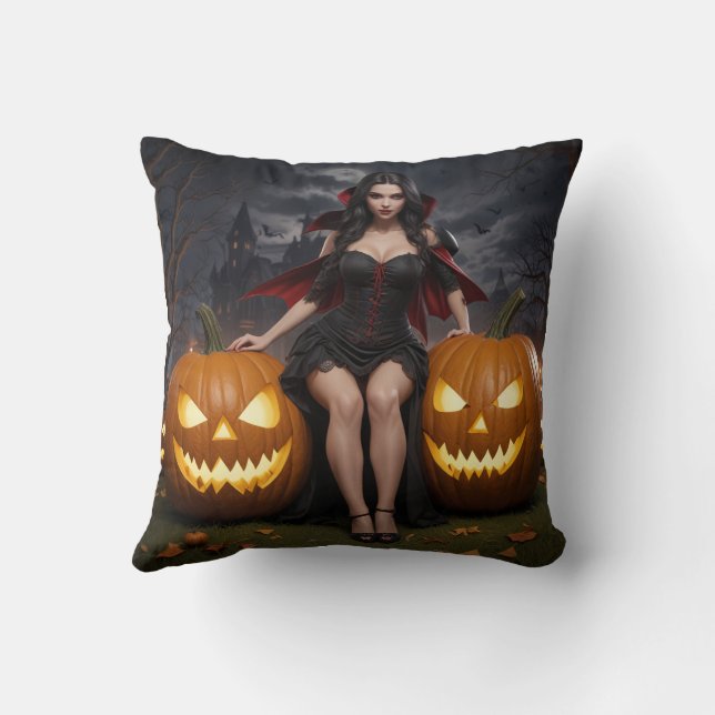 Coussin coussin de vampire d'Halloween (Verso)