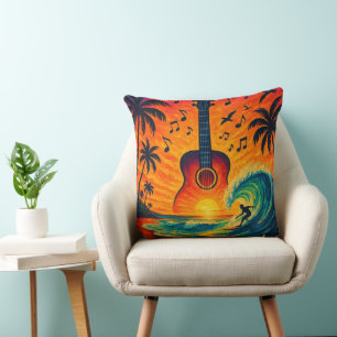 Coussin "Coussin du festival de musique de plage - Surf et