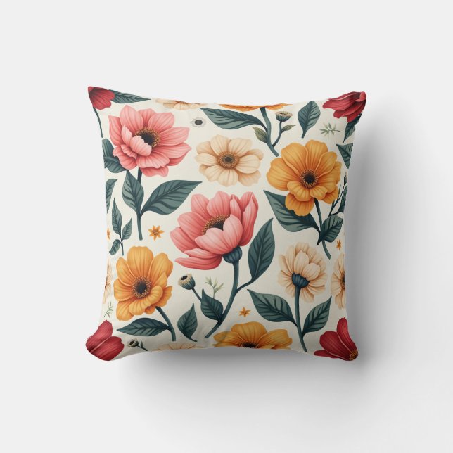 coussin coussin fleuri (Recto)