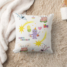 Coussin, Joyeux Anniversaire Pâtisserie Pieuvre