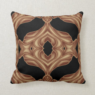 Coussin Coussin-Maison-Brun moderne/crème/noir de motif