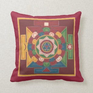Coussin Coussin-Mandala des 5 éléments de la terre pour