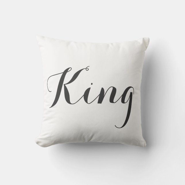Coussin Coussin, roi, blanc, noir, typographie (Recto)