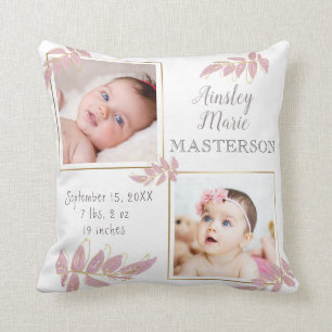 Coussin Coute rose Gold Deux photos Statistiques sur la na