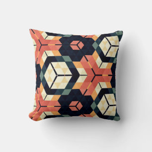 Coussin Couteaux géométriques hexagones Abstraits et color