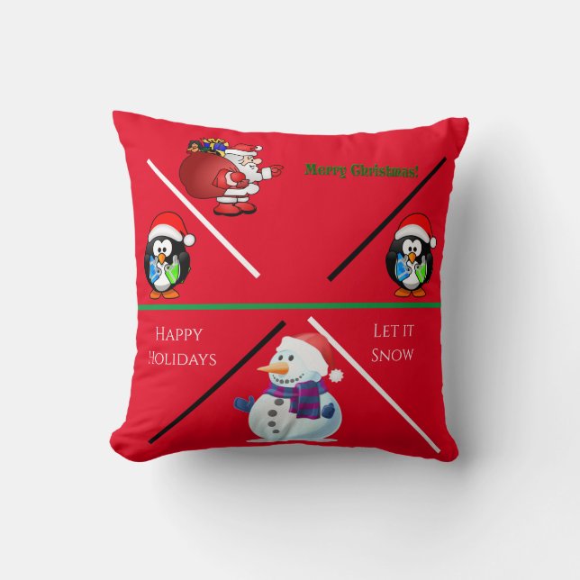 Coussin Coutume de Noël de lancer oreiller. (Recto)