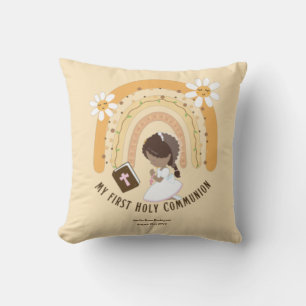 Coussin Coutume Première Sainte Communion Cute Brown Coiff