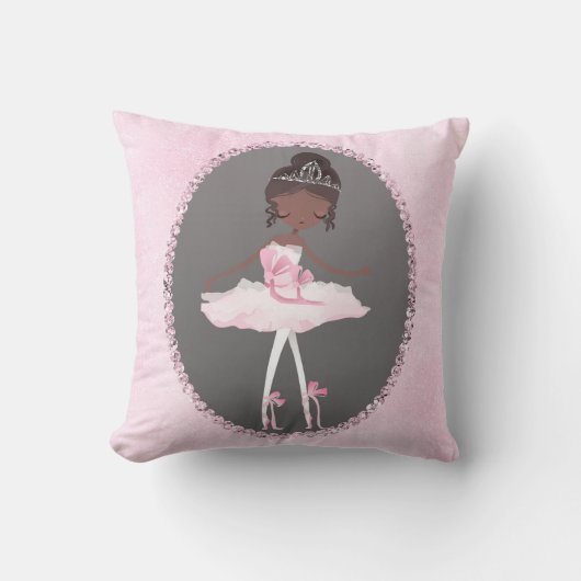 Coussin Couture rose et gris Ballerina foncé Filles Chambr (Recto)