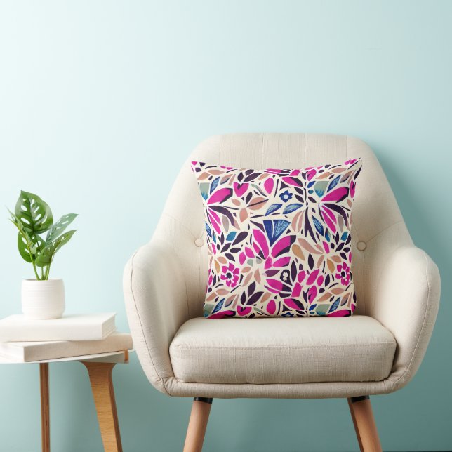 Coussin Coutures colorées Boho Aquarelle (Chaise)