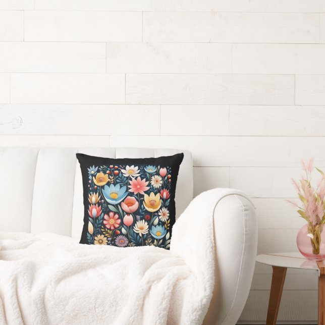 Coussin Couvercle à duvet à fleurs printanières (Canapé)