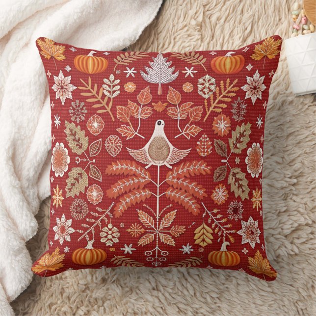 Coussin Couvercle d'oreiller à jet brodé nordique complexe (Couverture)