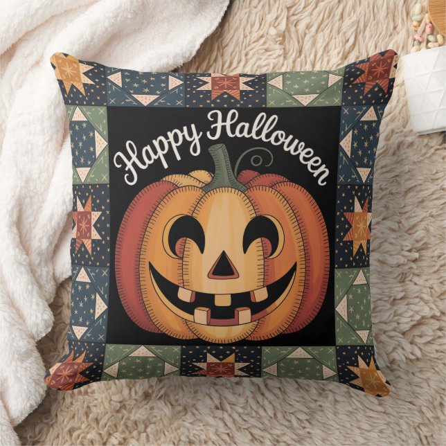 Coussin Couvercle d'oreiller à lancer Jack-O'-Lantern (Couverture)
