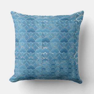 Coussin Couvercle Duvet Blue Large Fish Scale