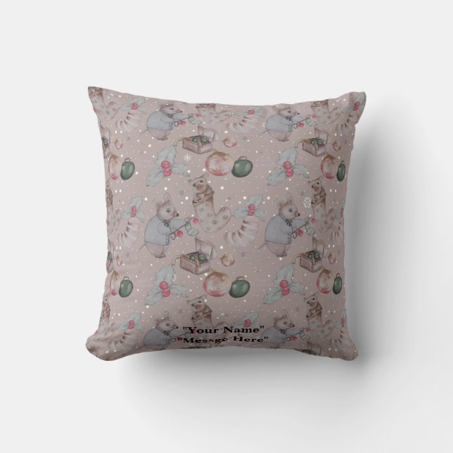 Coussin Couverture bébé en molleton thème Noël (Recto)