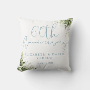Coussin Couverture de 60e anniversaire de mariage à motif 