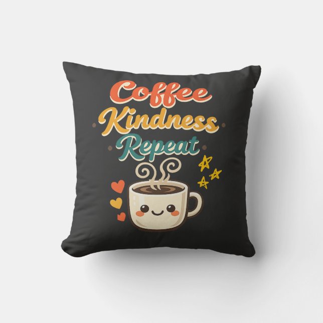 Coussin Couverture de café gentillesse répéter Mignon Rétr (Recto)