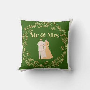 Coussin Couverture de M. et Mme Fleurs de couleur vert éme