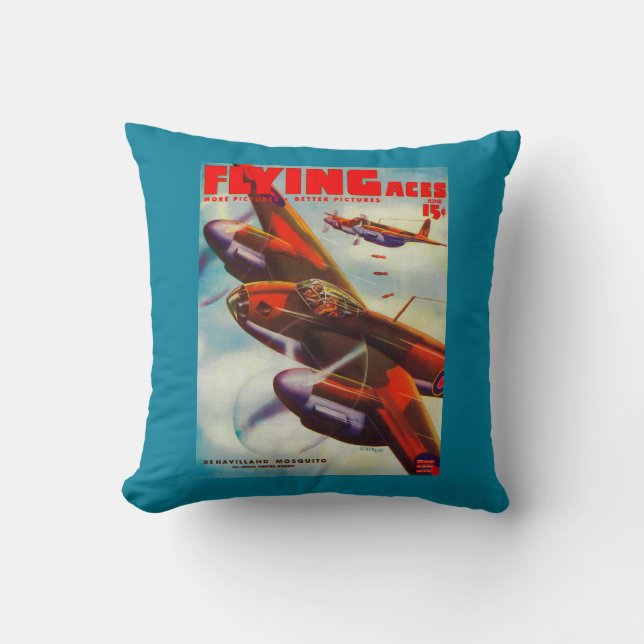 Coussin Couverture de magazine d'as de vol 5 (Recto)