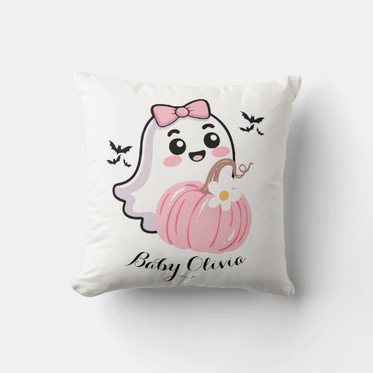 Coussin couverture d'halloween mignonne, citrouille d'arc (Recto)