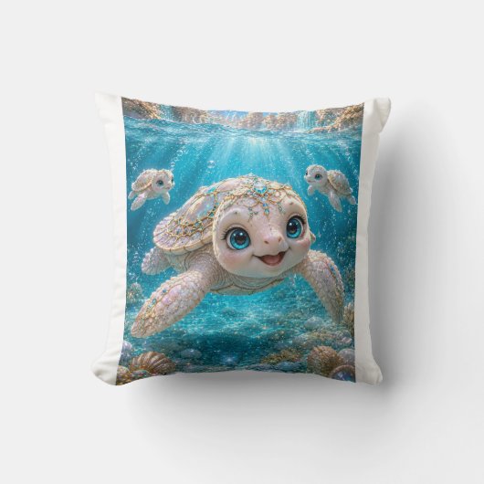 Coussin Couverture douillette "Zander" de la Tortue de mer (Recto)