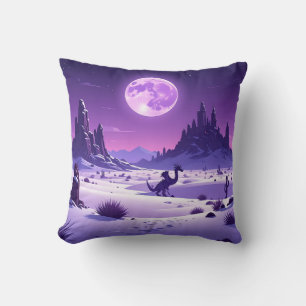 Coussin Couverture en laine de Wyrm lunaire – Dragon viole