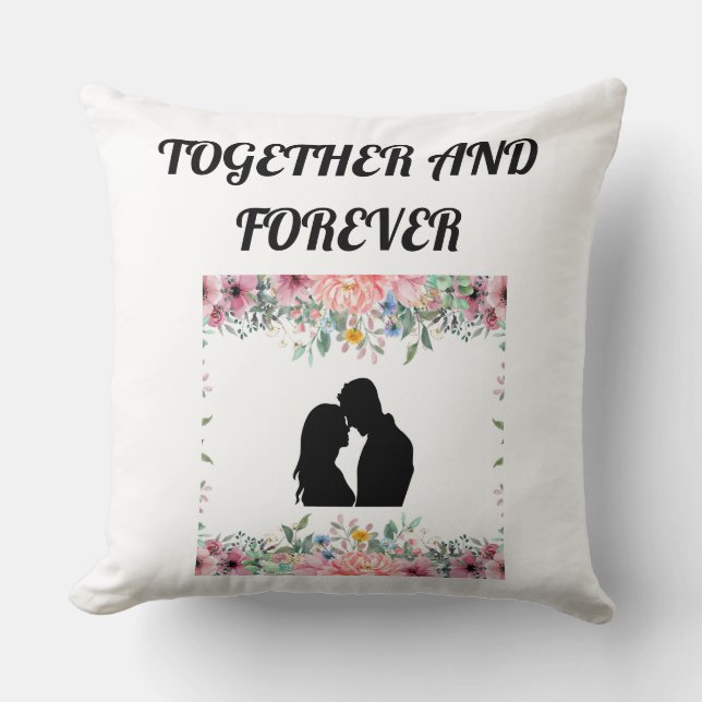 Coussin Couverture florale pour couple romantique Ensemble (Recto)
