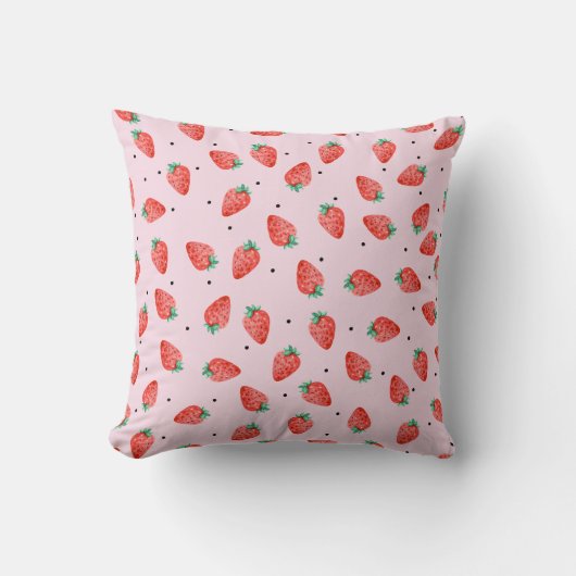 Coussin Couverture Mignonne aux Fraises avec des Points No (Recto)