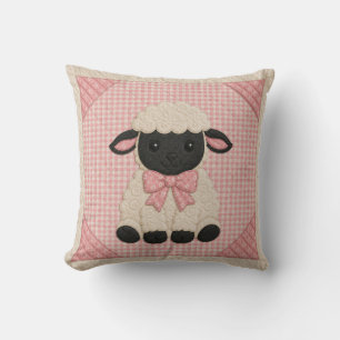 Coussin Couverture rose agneau