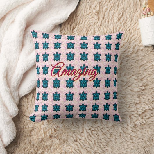 Coussin Couverture Sherpa à motif tortue personnalisé (Couverture)