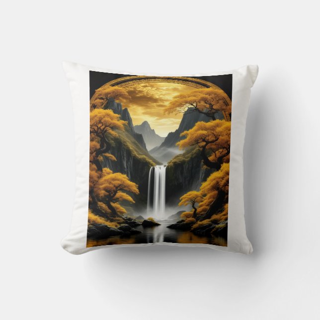 Coussin Couverture Sherpa Cascade Dorée (Recto)
