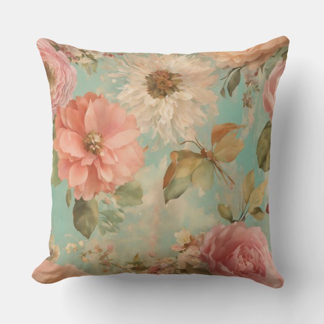Coussin Couvre-coussin à imprimé floral (Recto)