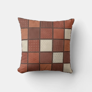 Coussin Couvre-lit sampler Sashiko kaki rouille japonais