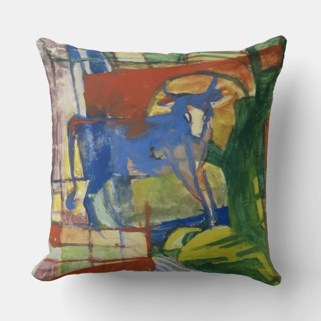 Coussin Cow bleue, 1914 (tempera sur le papier) (Recto)