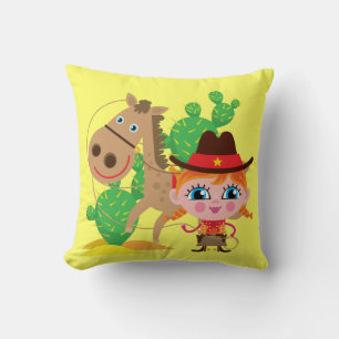 Coussin Cow-girl et cheval
