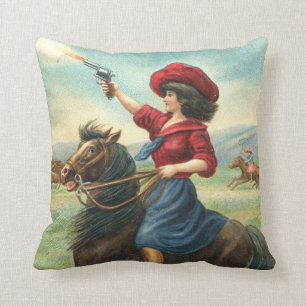 Coussin Cow-girl vintage "huée qu'il" se reposent