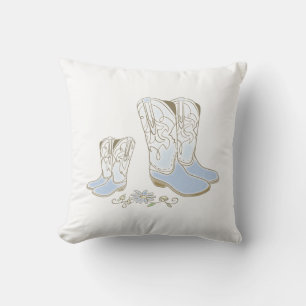 Coussin Cowboy Baby shower Pays Western Blue Boy