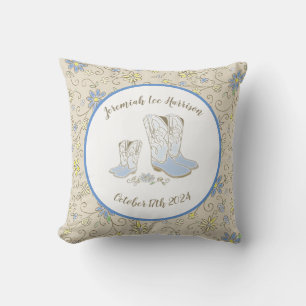 Coussin Cowboy Baby shower Pays Western Blue Boy